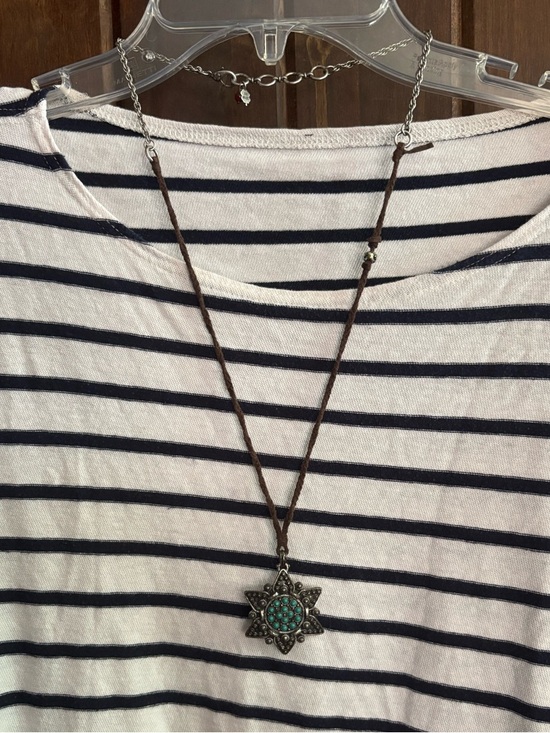 Lucky Brand Jewelry - Lucky Brand Turquoise Starburst Pendant on Brown Cord